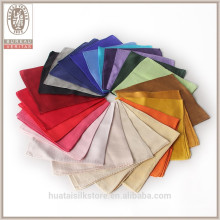 Solid color dyeing custom 100% silk mens pocket squares